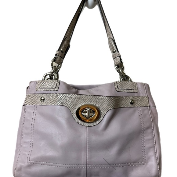 Coach Handbags - Coach Purple Shoulder Bag with Turnlock Closure